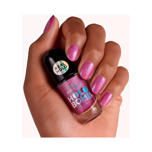 ESSENCE Holo bomb tono 02 Holo moly Esmalte de uñas con pigmentos luminosos y efecto holográfico.