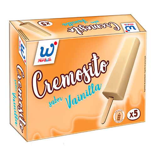 NORDWIK Cremosito Polo con sabor a vainilla, elaborado sin gluten 5 x 48 ml.