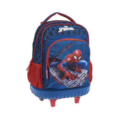 Mochila con ruedas trolley reforzado, SPIDERMAN, varios compartimentos, ALCAMPO.