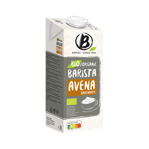 BERIEF Barista Bebida vegetal de avena ecológica especial para café 1 l.