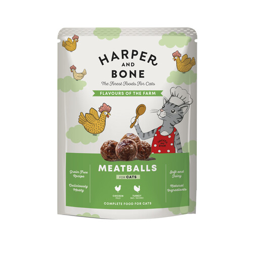 HARPER & BONE Sabores de granja Alimentación húmeda de carne  para gatos 300 g