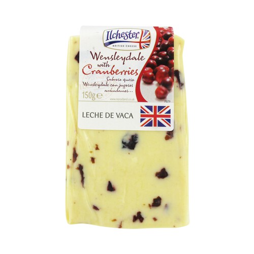 WENSLEYDALE Queso de vaca con arándanos WENSLEYDALE 150 g.