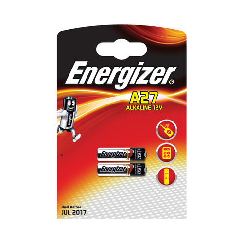 Pack de 2 pilas alcalinas A27, 12V, ENERGIZER.