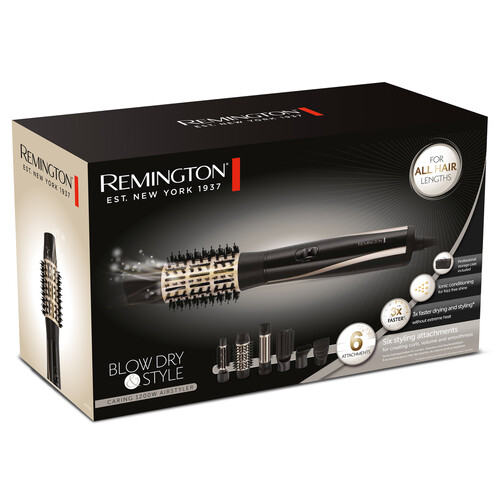 Cepillo moldeador de pelo REMINGTON Blow Dry & Style AS7700, 6 accesorios.