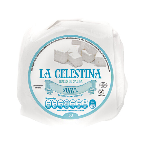 LA CELESTINA Queso de cabra suave con pasta blanda con peniciliun Roquefort LA CELESTINA 400 G.