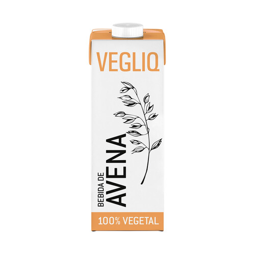 VEGLIQ Bebida vegetal de avena, enriquecida con calcio 1 l.