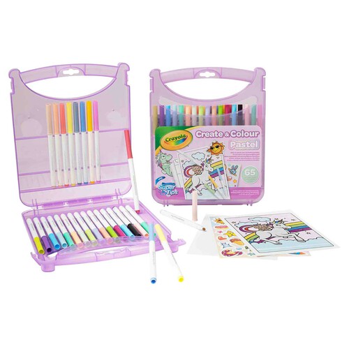 Maletín Rotuladores Lavables SuperTips 65 piezas Colores Pastel