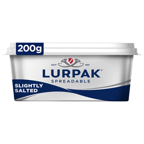 LURPAK Materia grasa (78%) fácil de untar, ligeramente salada tarrina 200 g.