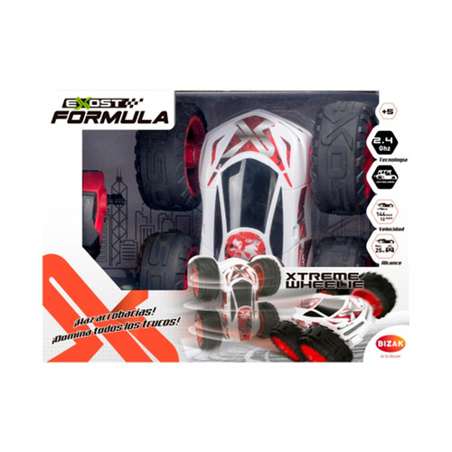 Coche de juguete a control remoto Exost Xtreme Wheelie, pilas incluidas LR06, +5 años.