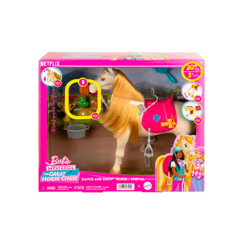 Barbie Mysteries The Great Horse Chase Dance and Show, caballo con sonidos. BARBIE MYSTERIES.