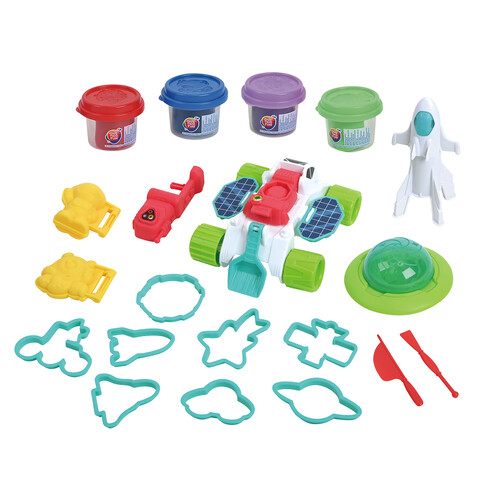 Set de pasta para moldear con nave espacial, ONE TWO FUN.