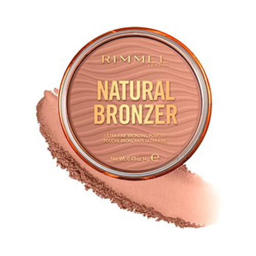 RIMMEL Natural bronzer tono 001 Maquillaje en polvo, con efecto bronceado y con acabado natural.