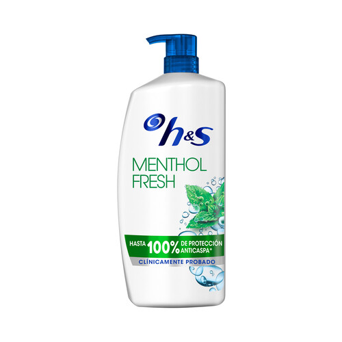 H&S Champú anticaspa de uso diario, con extracto de mentol y micro bioma protect H&S Mentol fresh 1 l.