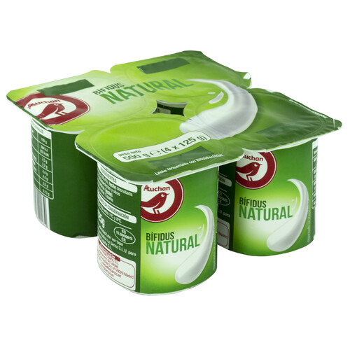 AUCHAN Bífidus de sabor natural 4 x 125 g. Producto Alcampo