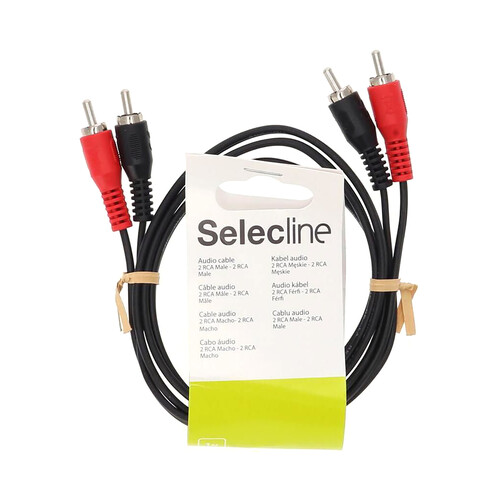 Cable SELECLINE de 2 RCA audio macho a 2 RCA audio macho, 1 metro.