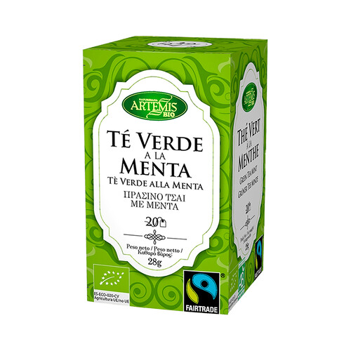 ARTEMIS BIO Te verde con menta BIO 20 uds. 28 g.