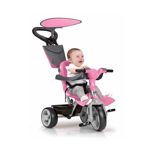 Triciclo evolutivo color rosa con luces y sonidos, Baby Plus Music, FEBER.