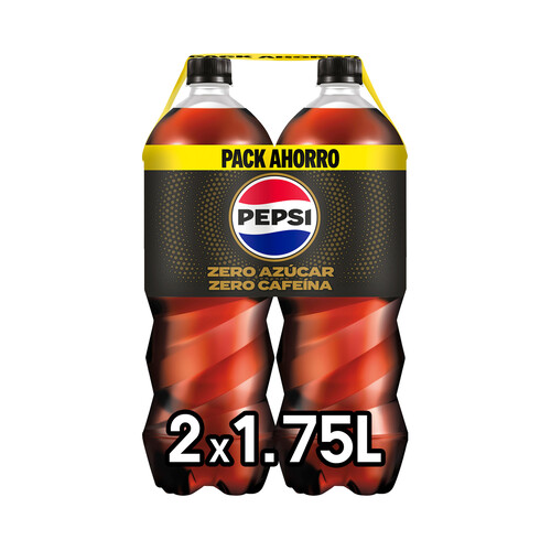 PEPSI MAX Refresco de cola Zero azúcar, Zero cafeína pack 2 uds. x 1,75 l.