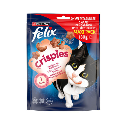 PURINA Felix Snaks para gato con sabor a salmón y trucha 180 g.