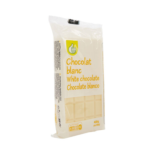 PRODUCTO ECONÓMICO ALCAMPO Tabletas de chocolate blanco 4 x 100 g.