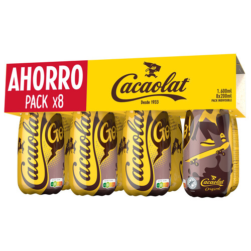 CACAOLAT Batido de cacao UHT CACAOLAT Original 8 x 200 g.