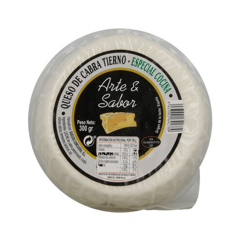 ARTE&SABOR Queso de cabra tierno, especial cocina ARTE&SABOR 300 g.