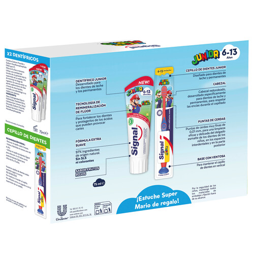 SIGNAL Super Mario Estuche con productos para la higiene dental infantil (6 - 13 años)