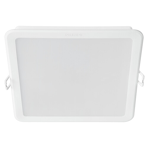 Downlight empotrable cuadrado 17W,  16,5cm, luz neutra 4000K, PHILIPS, color blanco.