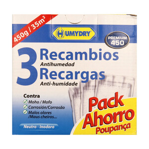 Pack 4 recambios antihumedad Humydry 450 gr