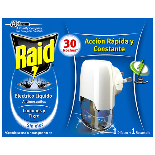 RAID Antimosquitos (difusor + recambio), RAID 27 ml.