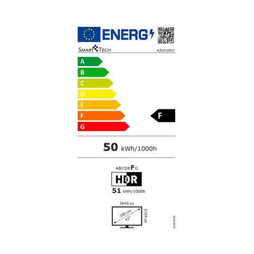 Televisión 109,2cm (43) LED QILIVE 43UV10V1, 4K, HD, Smart TV, VIDAA.