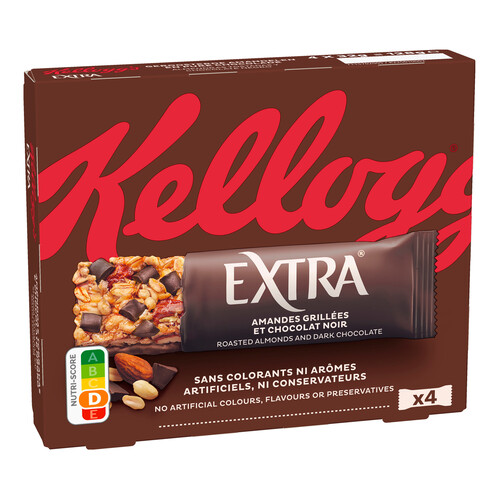 KELLOGG'S  Extra Barritas de almendra y chocolate negro 4 uds. 128 g.