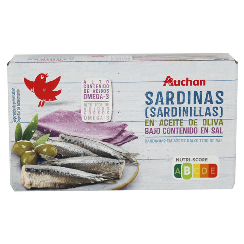 PRODUCTO ALCAMPO Sardinas (sardinillas), bajo contenido en sal 65 g.