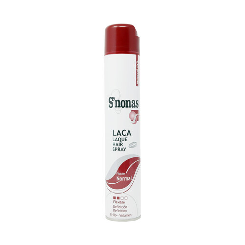 S´NONAS Laca en spray con fijación normal, efecto brillo y volumen S´NONAS 400 ml.