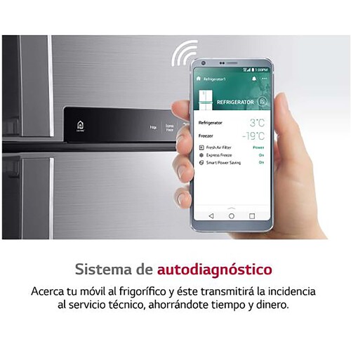 Frigorífico combi 186cm LG GBP61DSPGN NO FROST, clasificación energética: D, H: 186cm, A: 59,5cm, F: 68,2cm, capacidad total: 385L.