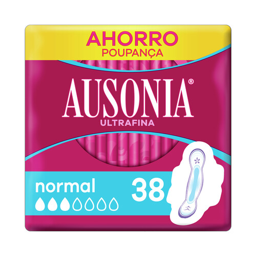 AUSONIA Compresa ultrafina normal con alas 38 uds.