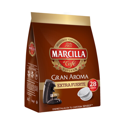 MARCILLA SENSEO Café en cápsulas extra fuerte Gran Aroma 28 uds.