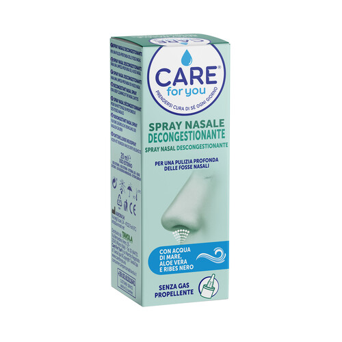 CARE FOR YOU Spray nasal descongestinante con agua de mar, aloe vera y grosella negra CARE FOR YOU 20 ml.