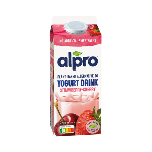 ALPRO Preparado fermentado de soja para beber, con fresa y cereza 750 ml.