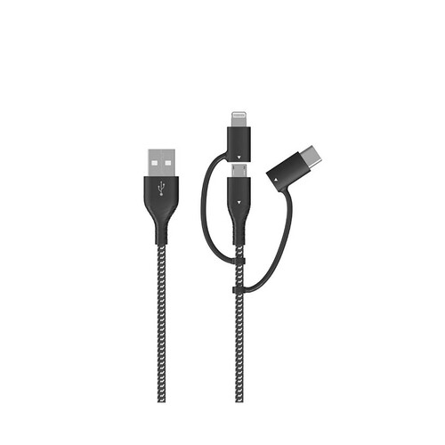 Cable Micro USB/USB-C/Lightning, QILIVE, 1,2m.