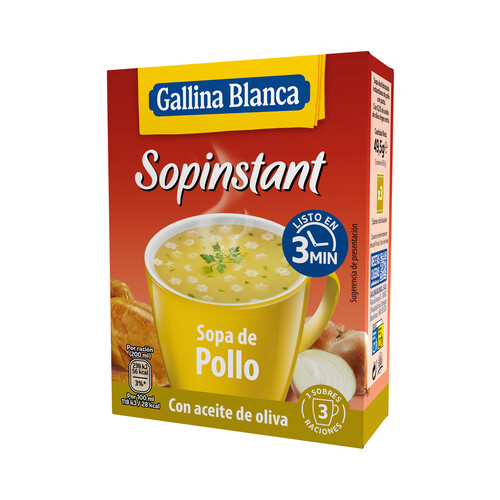 GALLINA BLANCA Sopinstant Sopa de pollo con pasta 3 uds. 17 g.