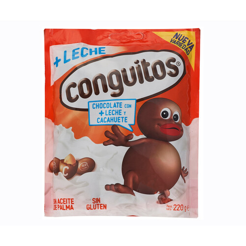 CONGUITOS Cacahuetes recubiertos de chocolate con leche 220 g.