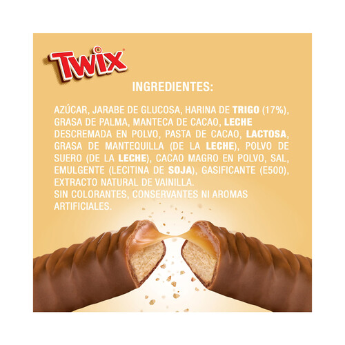 TWIX Barritas de chocolate con caramelo y galleta 10 uds. 50 g.