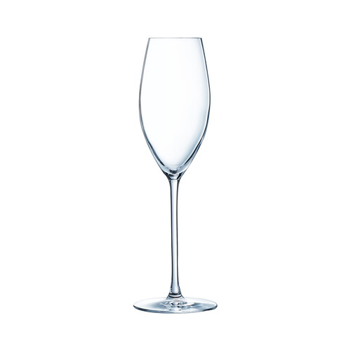 Copa flauta de vidrio para vinos espumosos Grand chais wine, 0,24 litros, LUMINARC.