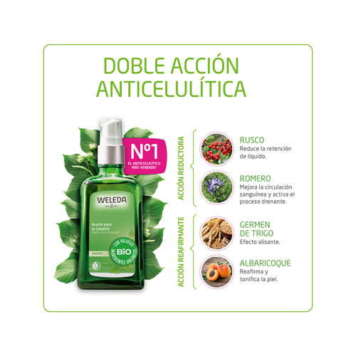 WELEDA Aceite reafirmante y alisante de la piel (accón anticelulítica), con extracto de Abedul 100 ml.