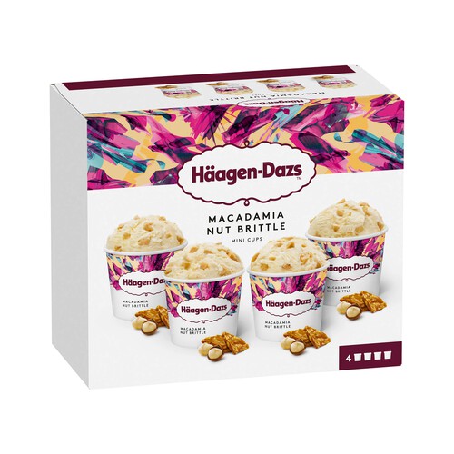 HÄAGEN-DAZS Minicups vainilla y macadamia 4 x 95 ml.