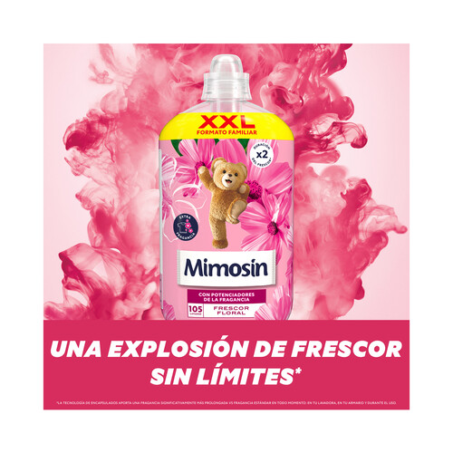 MIMOSÍN Frescor floral Suavizante concentrado con potenciadores de la fragancia 1890 ml, 105 lavados.