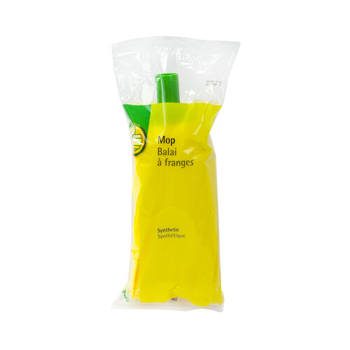 PRODUCTO ECONÓMICO ALCAMPO Fregona sintética, absorbente y suave de color amarillo.