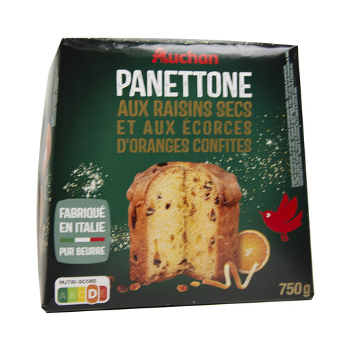 PRODUCTO ALCAMPO Panettone de mantequilla con pasas y piel de naranja 750 g.