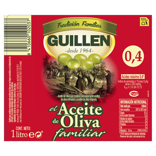 GUILLEN Aceite de oliva suave botella 1 l.